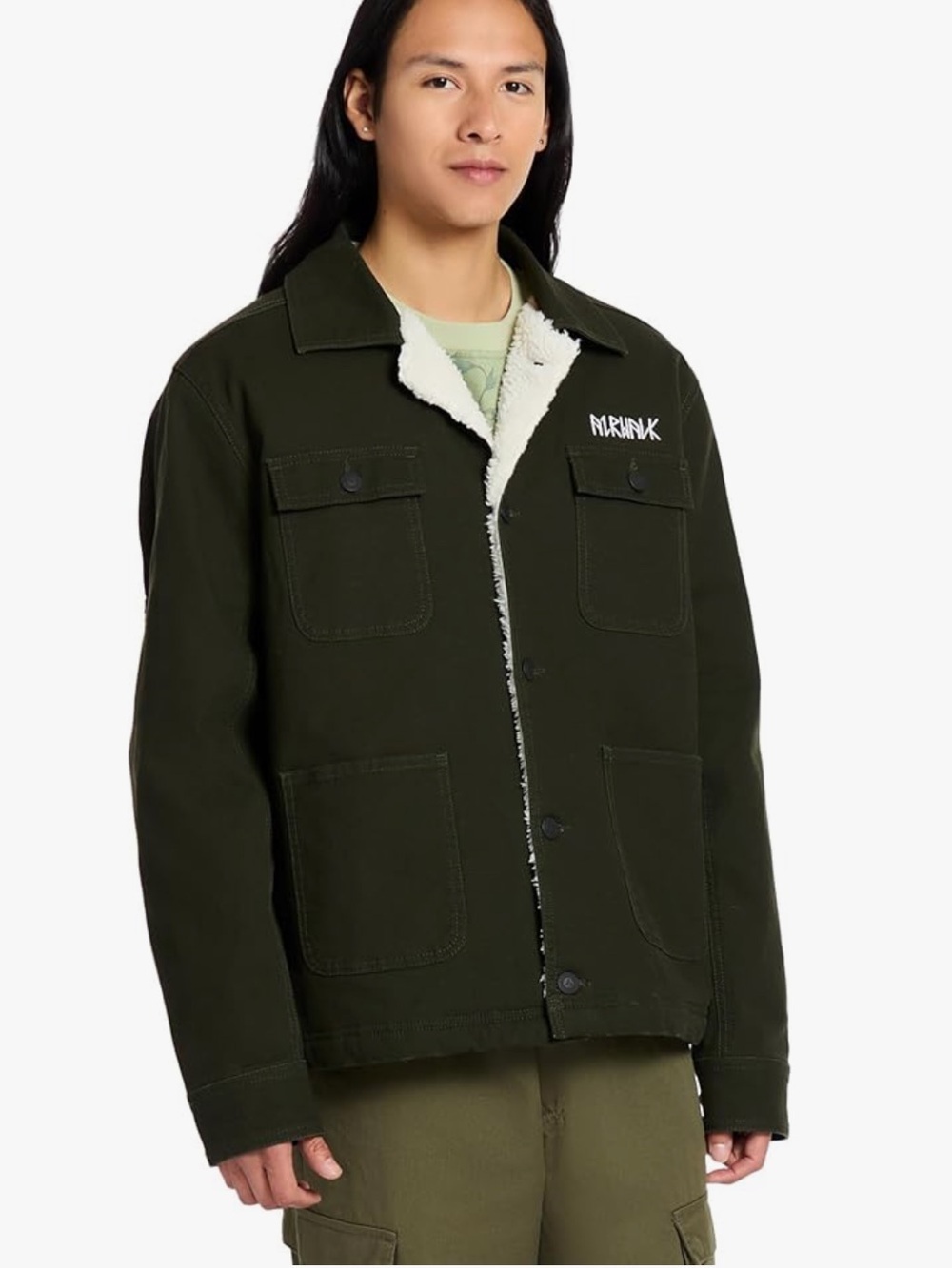 Airwalk Jacket Mens S Light Gray Marled Full-Zip Thick Sherpa Lined Coat